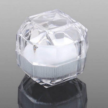 Flip Transparent Crystal Box Small Octagonal Rings Ear Studs Packing Box Acrylic Jewelry Accessories Jewellery Storage Box