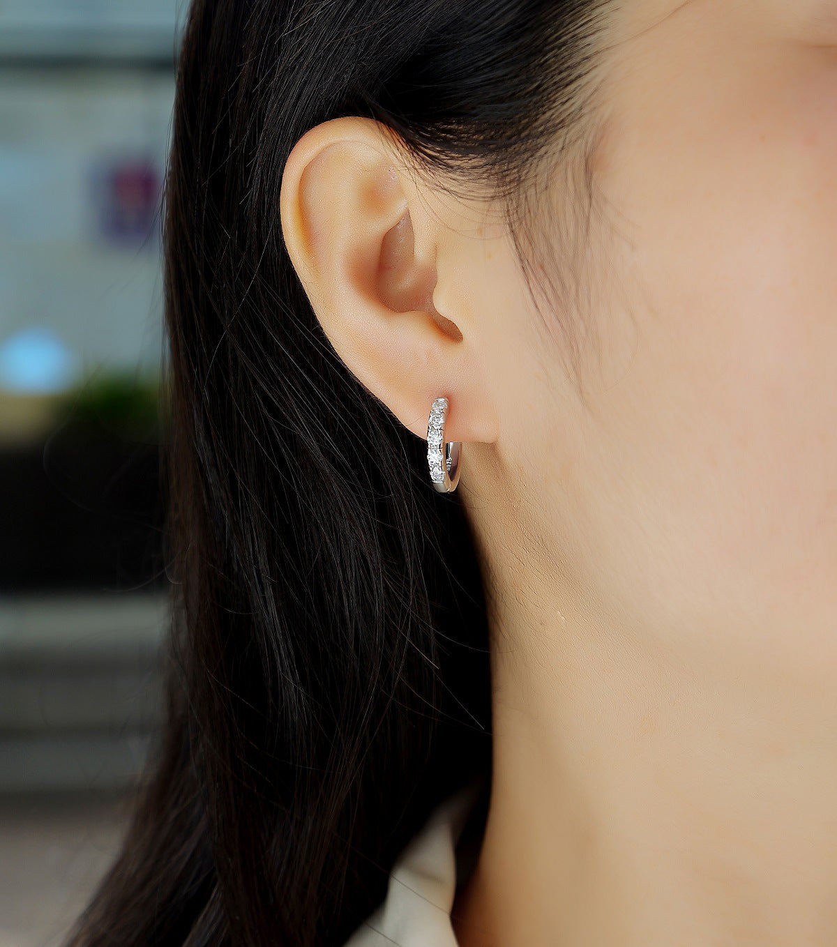925 Silver Earrings Moissanite Ear Ring