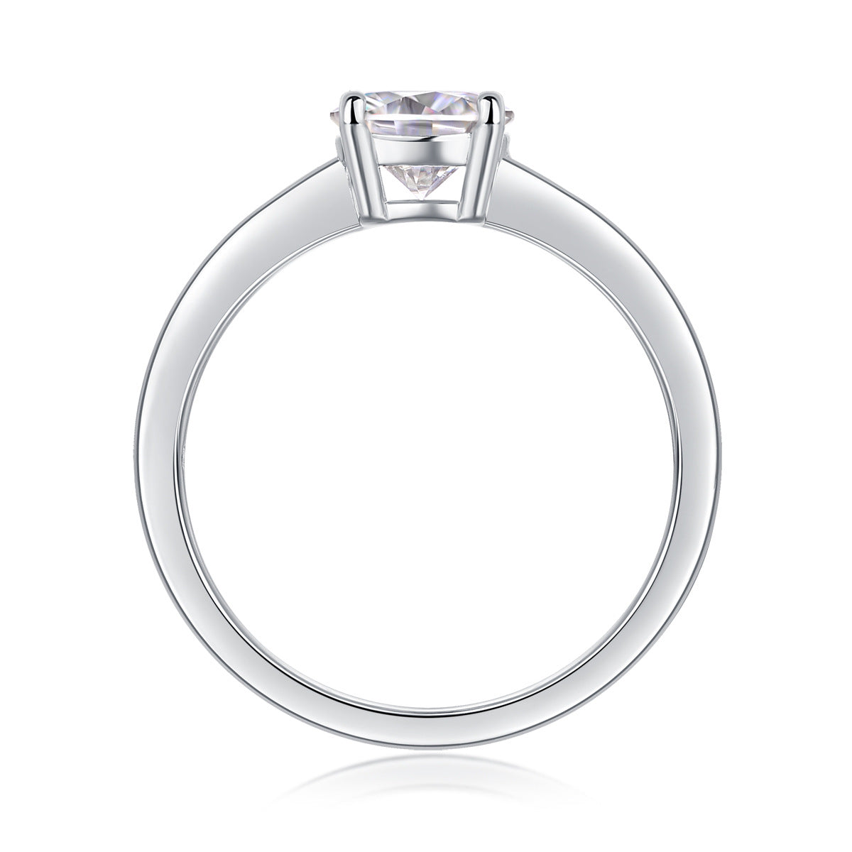S925 Silver Ring Moissanite Closed Love Ring
