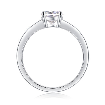 S925 Silver Ring Moissanite Closed Love Ring