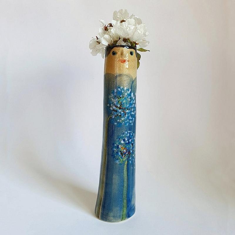 Bohemian Face Family Vase Dried Flower Handmade Vase Home Resin Craft Ornament