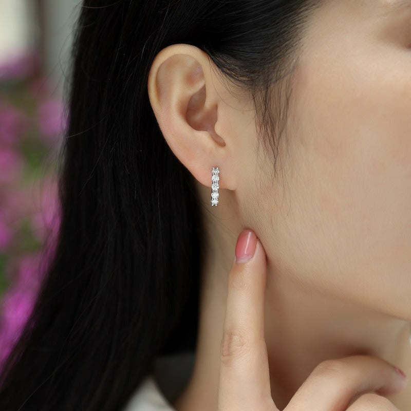 S925 Buddha Dawn Hoop Earrings Moissanite New Earrings