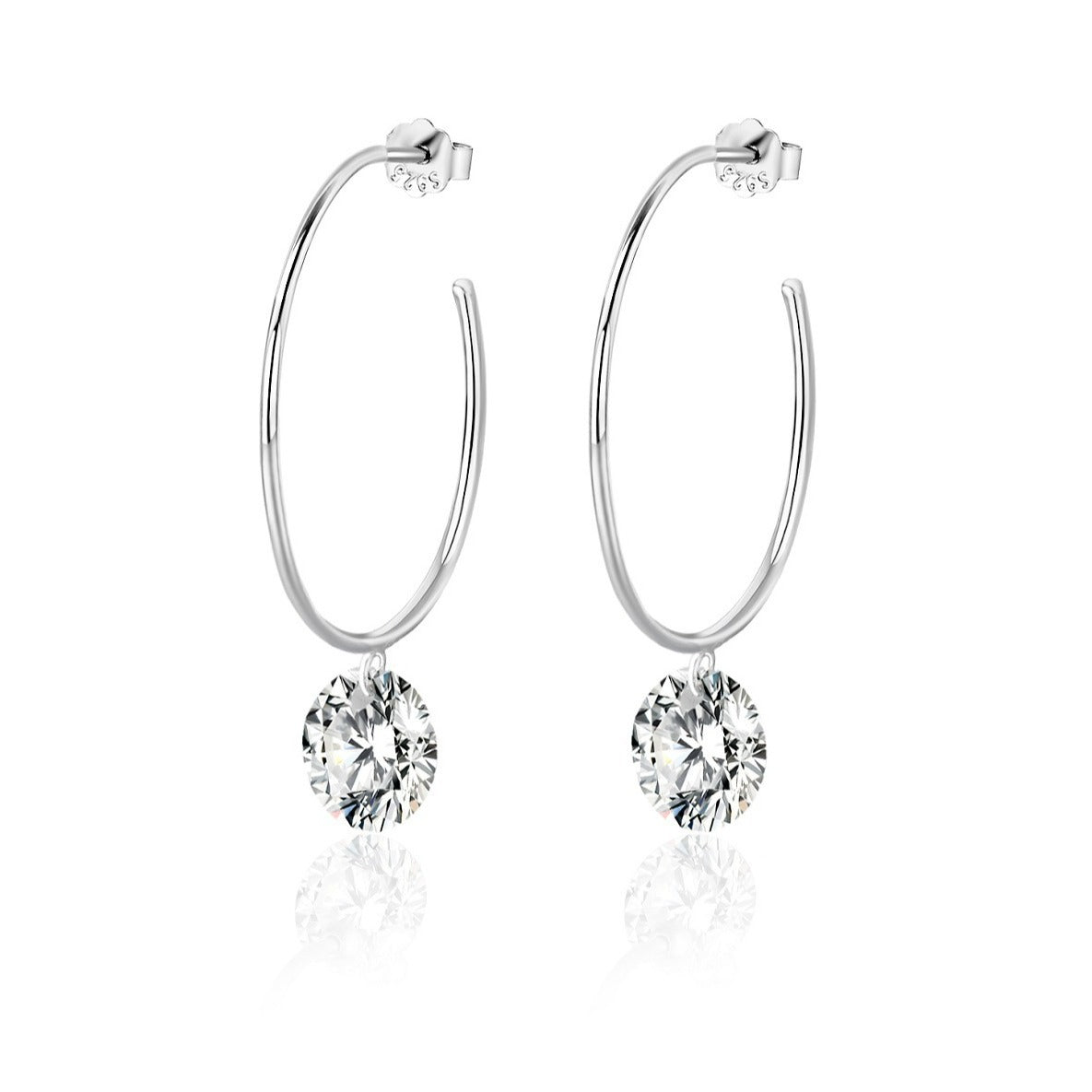 S925 Hoop Earrings Moissanite New Style Earrings