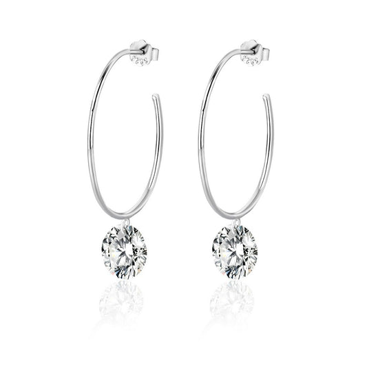 S925 Hoop Earrings Moissanite New Style Earrings