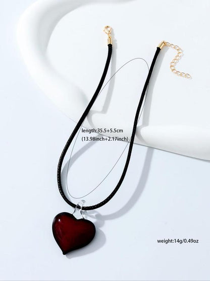 Women's Heart Decor Pendant Necklace for Women & Girls, Y2k Fashion Jewelry for Party, Daily Clothing Decor, Trendy All-match & Exquisite Jewelry for Birthday Gift, Mall Goth