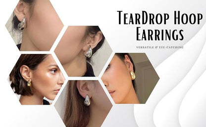 Christmas gifts&specials Waterdrop Chunky Earrings for Women Girls Gift Trendy Hoop Earring Set Women Fashion Jewelry