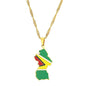 Hot selling creative world maps, national flags, necklaces, pendants,Women and men jewelry,tiktok shop