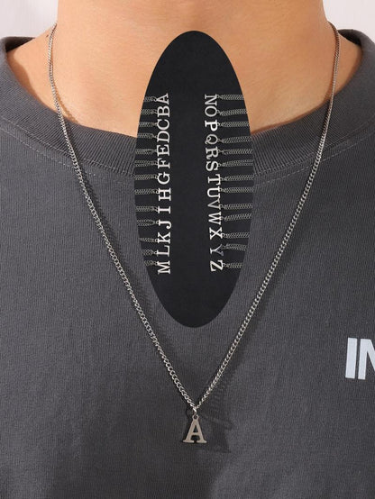 Street Trend Minimalist Pendant Letter Necklace As Gift for Boyfriend, Summer Casual All-match Matching Mexican Necklaces for Boys, Classic Fashion Goth Jewelry Accessories for Men
