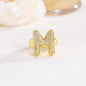 New 26 English letter rings fashionable chubby balloon letter rings with adjustable opening for women