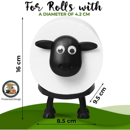 sheep toilet roll holder-funny toilet paper holder free standing bathroom set-3D printed black sheep loo roll holder-hilarious tissue paper roll storage
