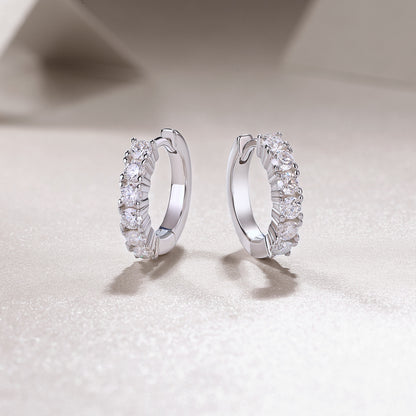S925 Temperament Classic Style Earrings Niche High Sense Heavy Industry Inlaid Moissanite