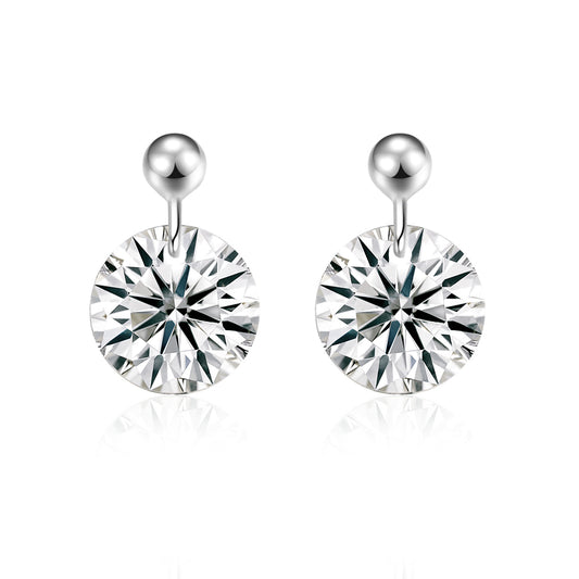 Minimalist Elegant Hypoallergenic Earrings Autumn Winter High-end Versatile Commuting 925 Silver Moissanite Earrings