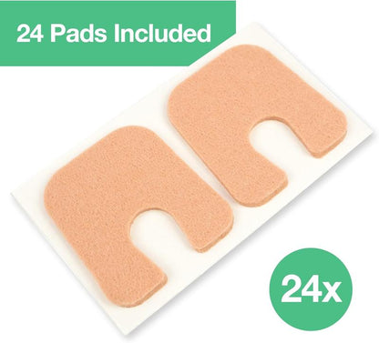 U-Shaped Felt Callus Pads | Protect Calluses from Rubbing on Shoes | Reduce Foot and Heel Pain | Pack of 24 | 1/8" Self-Stick Pedi Cushions