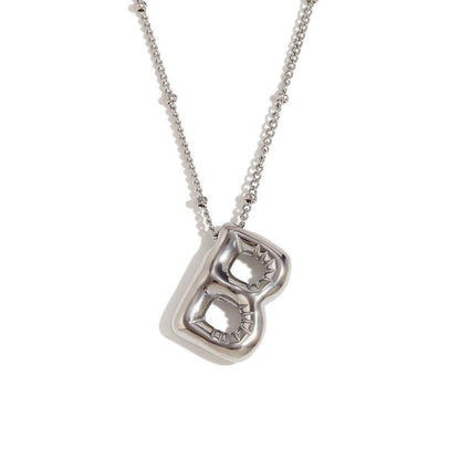 Letter Necklace Balloon Initial Necklaces for Women Girls Dainty Alphabet Pendant   Puffy Name Personalized Jewelry Gift Fashion Personality Jewelry For Girls Plated Gold Bubble Letter Necklace