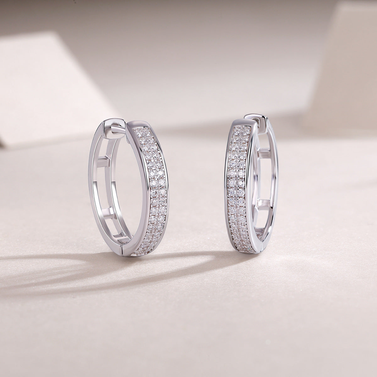 S925 Firefly Light Earrings Moissanite Hoop Earrings