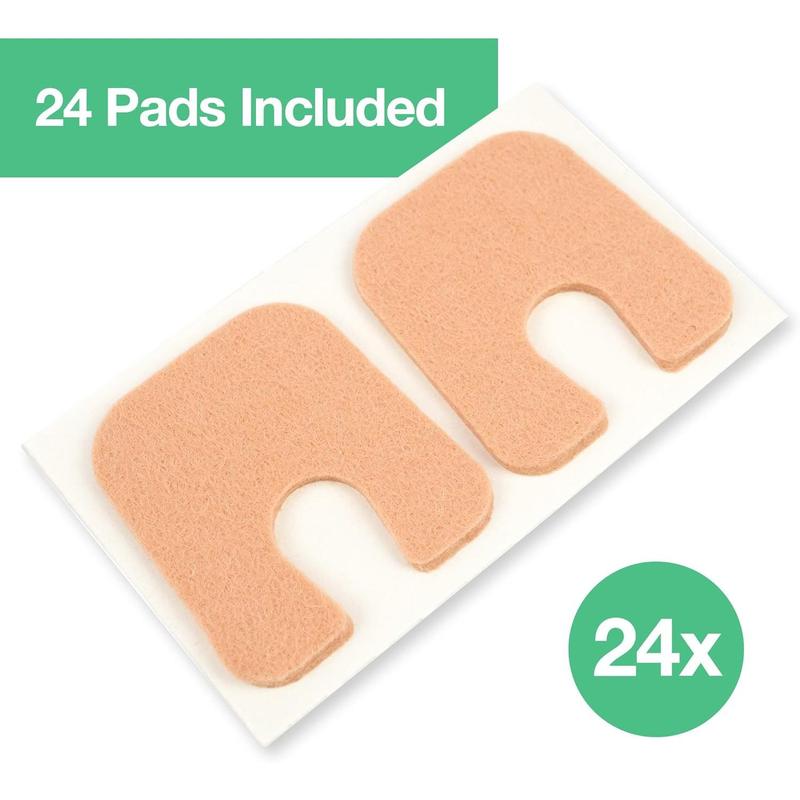 U-Shaped Felt Callus Pads | Protect Calluses from Rubbing on Shoes | Reduce Foot and Heel Pain | Pack of 24 | 1/8" Self-Stick Pedi Cushions