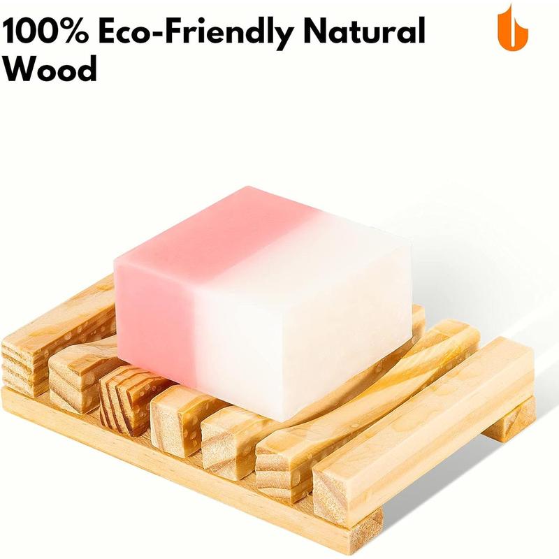 Natural Wooden Soap Dish Soap Saver Holder Soap Tray for Bathroom, Biodegradable, Zero Waste, Plastic Free (Wooden)