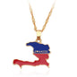 Hot selling creative world maps, national flags, necklaces, pendants,Women and men jewelry,tiktok shop