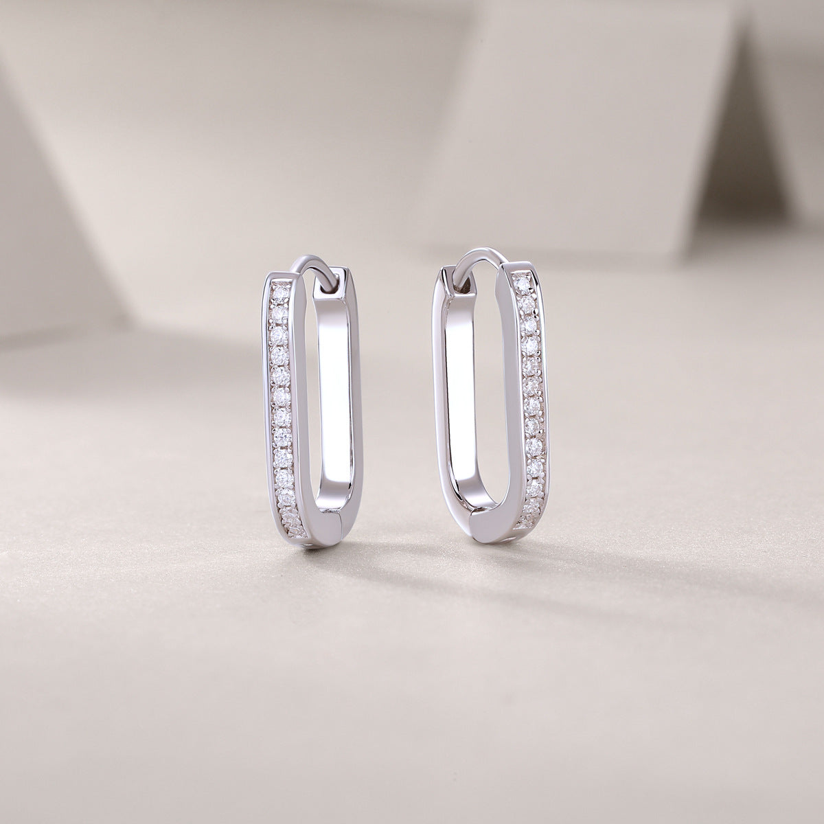 S925 Moissanite U-Shaped Ear Ring Women's High-Grade Sense Does
