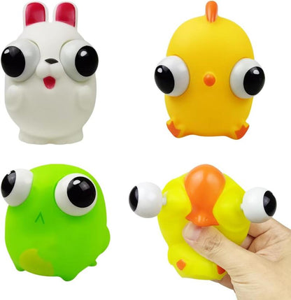 Pinkiwine 4 Pack Easter Squeeze Out Eyes Toys for Kids Boys Girls Toddlers Easter Basket Stuffers Gifts Party Favors