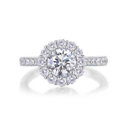 S925 Silver True Love Ring Moissanite Light Luxury Ring Cross-Border Amazon New Ring Women's Non-Fading