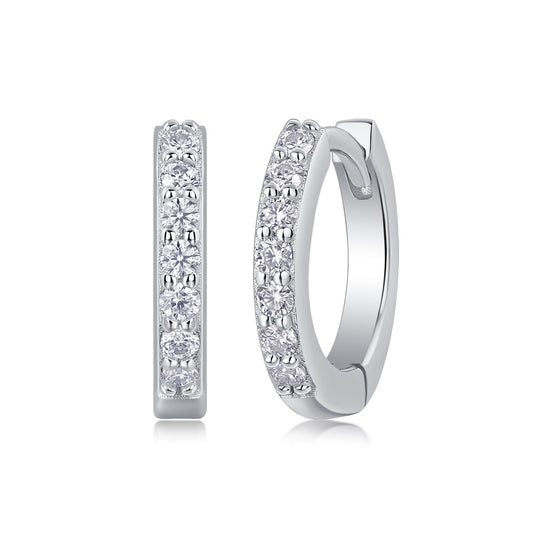 S925 Women's High-End Sweet Commuting Full Diamond Moissanite Earrings