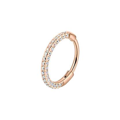 Titanium Triple Sided Micro Gem Hinged Nose Hoop Beauty Mark Jewelry