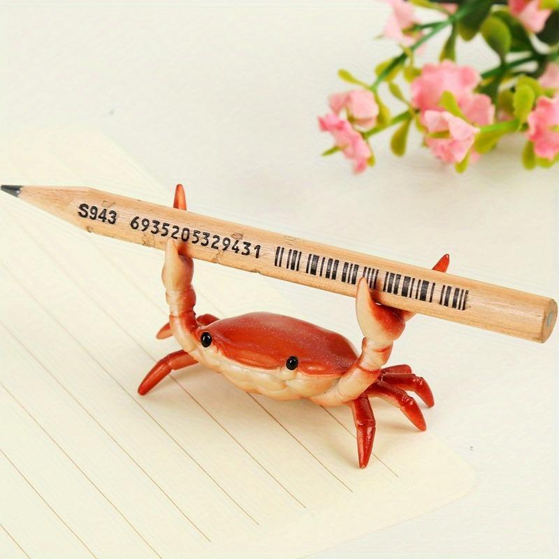 Realistic Crab Shaped Pen Holder, 1 Count Creative Cute Desktop Pen Stand, Decorative Desk Ornament for Office and Home, Desk Accessories, Summer Gifts, Office Stationery Supplies, Room Decor, Fall Decor, Birthday Gifts