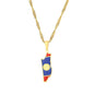 Hot selling creative world maps, national flags, necklaces, pendants,Women and men jewelry,tiktok shop