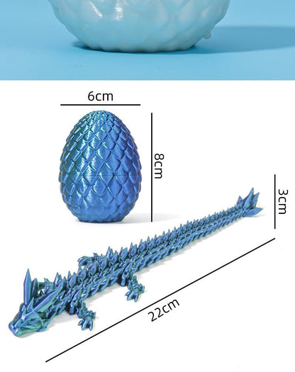 3D Printed Dragon Eggs with Dragon Inside, Articulated Crystal Dragon in Egg, Executive Dragon Fidget Desk Toys for Gifts, Home Office Decor (Purple)