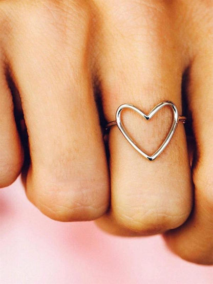 Heart Design Ring, Fashion Accessories for Women & Girls, Trendy All-match & Exquisite Jewelry for Birthday Gift