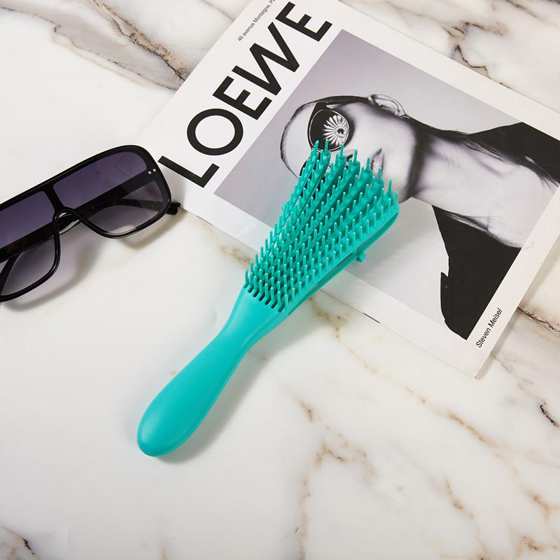 Eight-Claw Comb Hair Massage Straight Comb Shampoo and Smooth Hair Eight-Claw Vent Comb Tied-up Hair Modeling Big Curved Comb Haircare Heatless