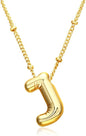 Christmas gifts&specials 18k Bubble Letter Necklace Gold for Women, Rhinestone Bubble Balloon Initial Necklace for Her, Charm Puff Letter Name Pendant Chunky Alphabet necklace