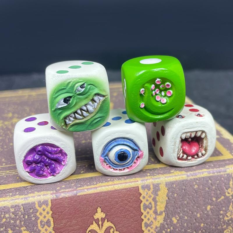 Halloween Demon Dice Toy Desktop Resin Crafts Micro Landscape Ornaments Atmosphere Gift