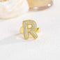 New 26 English letter rings fashionable chubby balloon letter rings with adjustable opening for women