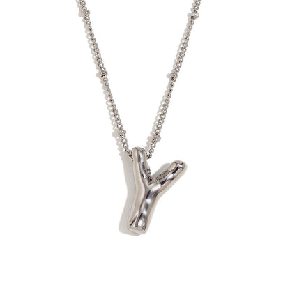 Letter Necklace Balloon Initial Necklaces for Women Girls Dainty Alphabet Pendant   Puffy Name Personalized Jewelry Gift Fashion Personality Jewelry For Girls Plated Gold Bubble Letter Necklace
