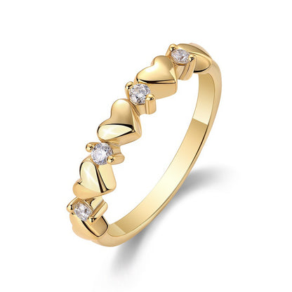 S925 Silver Plating Golden Ring New Moissanite Ring
