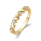 S925 Silver Plating Golden Ring New Moissanite Ring