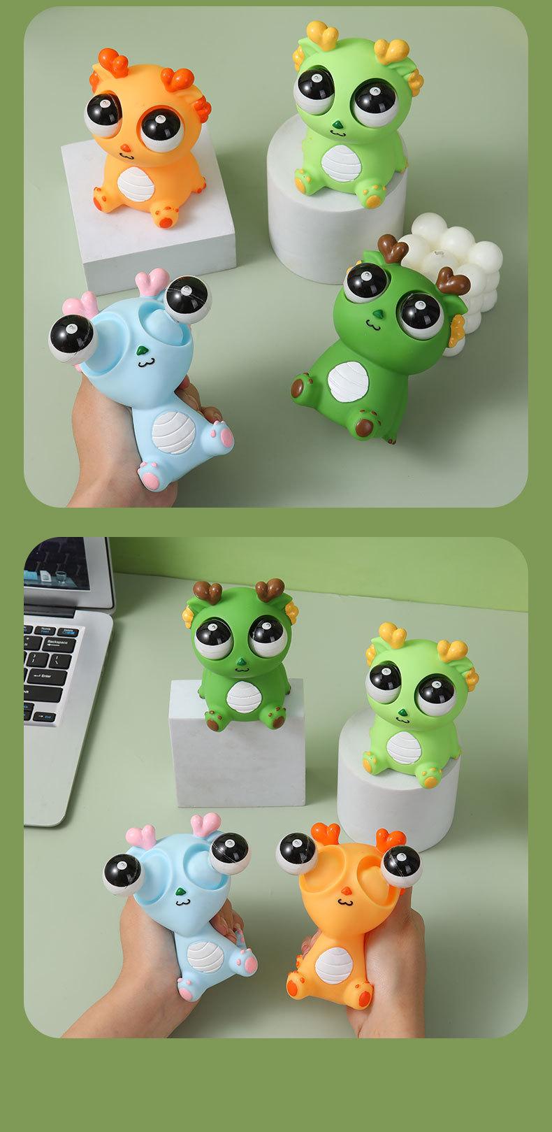 Blast Eye Dragon Squeezing Toy Decompression Toy Dragon Year Squeeze Stare Xlongren Doll Vent Blast Eye Dragon Toy Wholesale