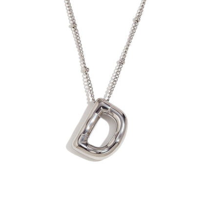 Letter Necklace Balloon Initial Necklaces for Women Girls Dainty Alphabet Pendant   Puffy Name Personalized Jewelry Gift Fashion Personality Jewelry For Girls Plated Gold Bubble Letter Necklace