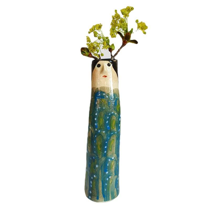 Bohemian Face Family Vase Dried Flower Handmade Vase Home Resin Craft Ornament