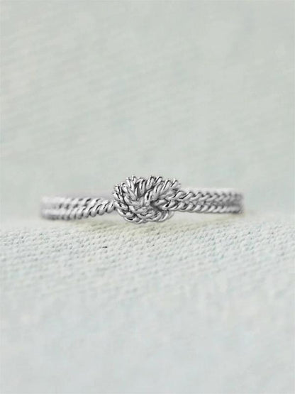 Women's Simple Knot Design Ring, Promise Ring Jewelry for Party, Daily, Trendy All-match & Exquisite Jewelry for Birthday Gift, for Fall