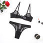 Summer Couple's Push-Up Bra and Thong Set - Sheer Mesh, Perfect for a Sexy Look - New Arrival