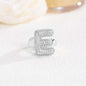 New 26 English letter rings fashionable chubby balloon letter rings with adjustable opening for women
