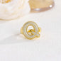 New 26 English letter rings fashionable chubby balloon letter rings with adjustable opening for women