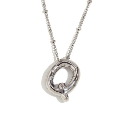 Letter Necklace Balloon Initial Necklaces for Women Girls Dainty Alphabet Pendant   Puffy Name Personalized Jewelry Gift Fashion Personality Jewelry For Girls Plated Gold Bubble Letter Necklace
