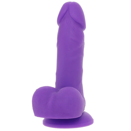Premium 6 Inch Purple Silicone Ballsy Dildo