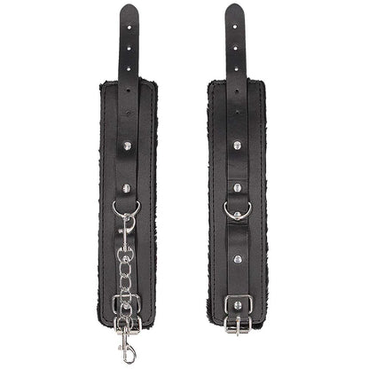 Black Plush Wrist Cuffs
